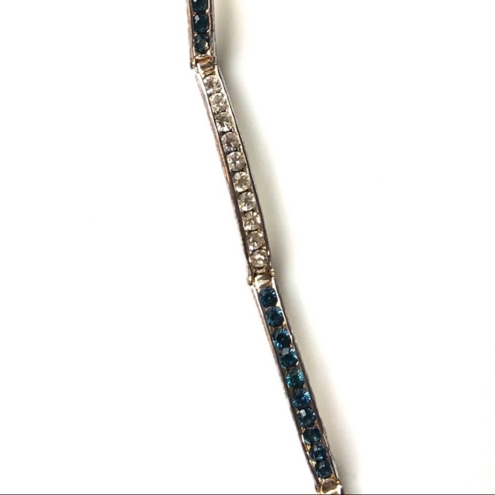 925 Sapphire & Cubic Zirconia Scalloped Bracelet - Picture 4 of 10